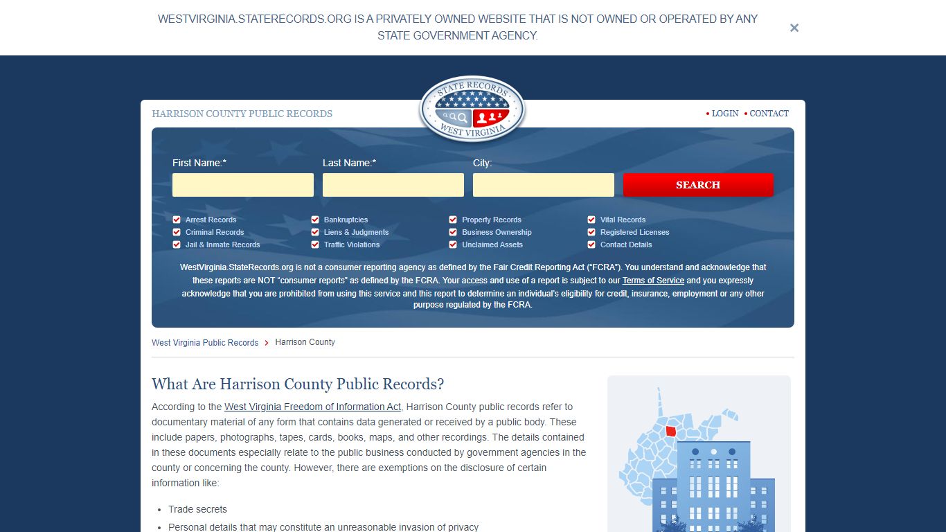 Harrison County Arrest, Court, and Public Records | StateRecords.org